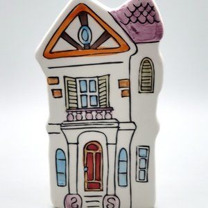 Takahashi Victorian Farm House Wall Pocket Vase Japan Stand Alone or Hanging C